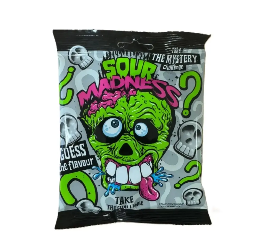 Sour Madness Multibag Skulled Fruit Lollipops 12x90g