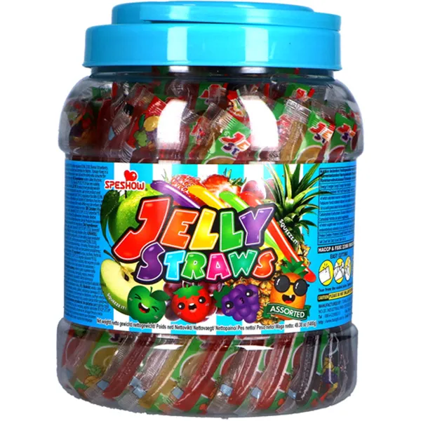 [6224] Speshow Assorted Jelly Straws in Jar 1x1400g